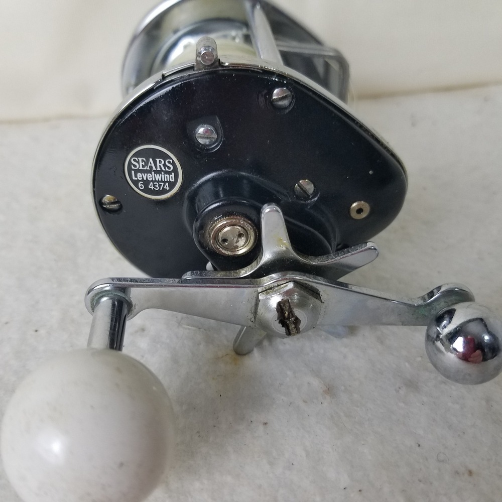 Sears Levelwind 6 4374 Fishing Reel Black Silver Good Vintage Level Wind - Picture 10 of 10